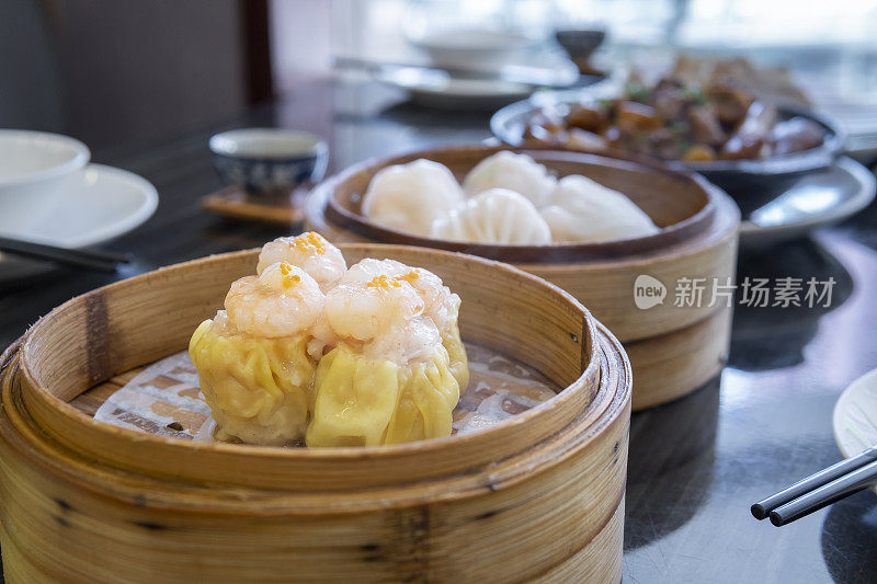 特写的广东dum sum餐厅名叫Shumai